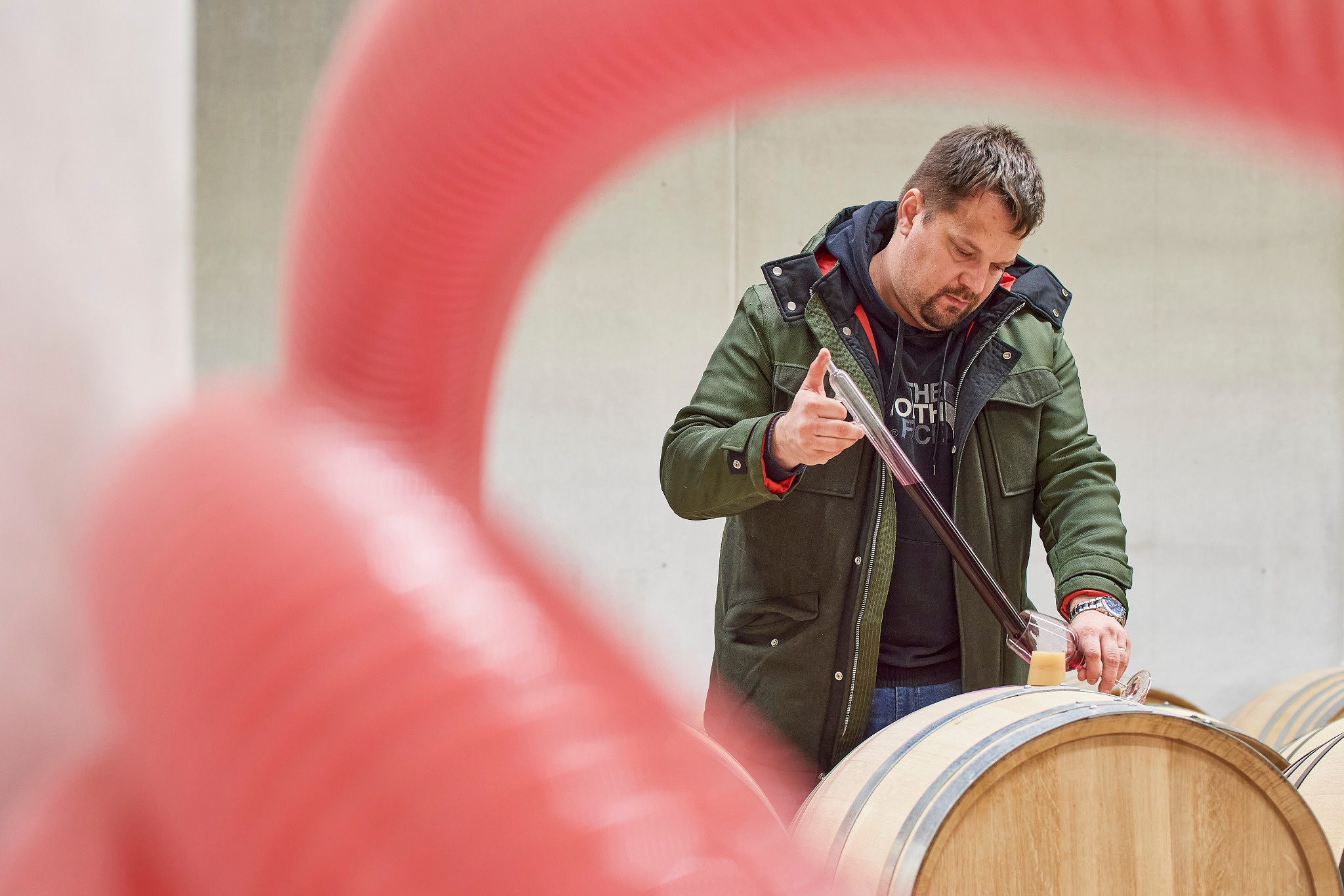 Nebó winemaking in the cellar